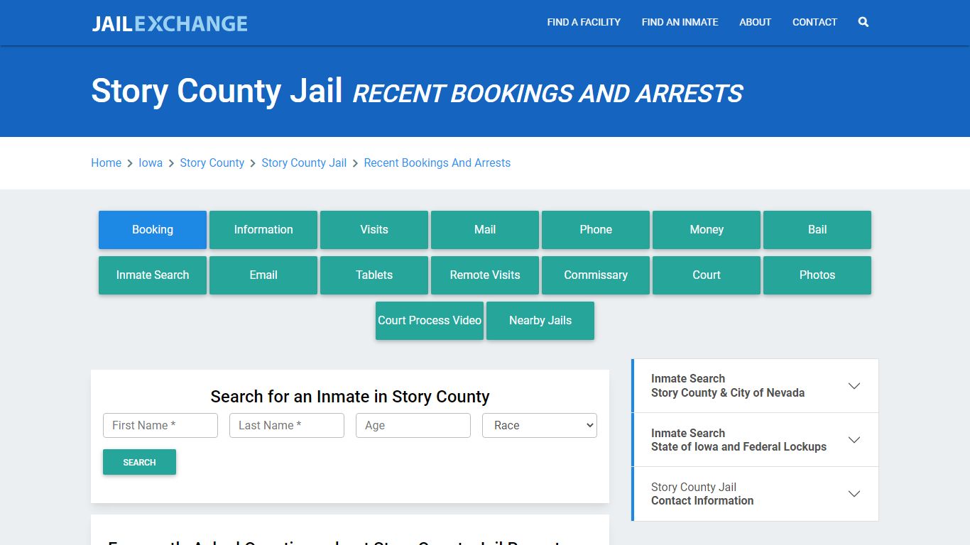 Story County Jail Recent Bookings And Arrests - Jail Exchange