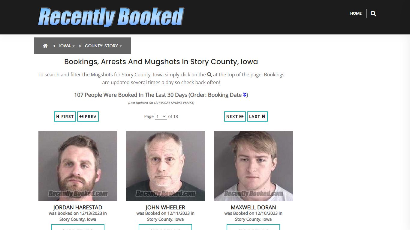 Recent bookings, Arrests, Mugshots in Story County, Iowa - Recently Booked